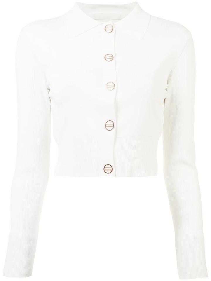 Dion Lee Density Cropped Cardigan - White