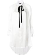 Ann Demeulemeester Ruffle Neck Oversized Shirt - White