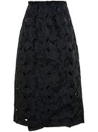 No21 Black Macrame Midi Skirt