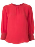 Nk Romain Monsoes Silk Blouse - Red