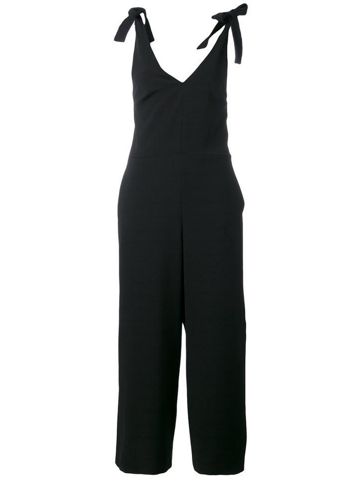 See By Chloé Tie Shoulder Jumpsuit, Women's, Size: 34, Black, Polyester/spandex/elastane/viscose