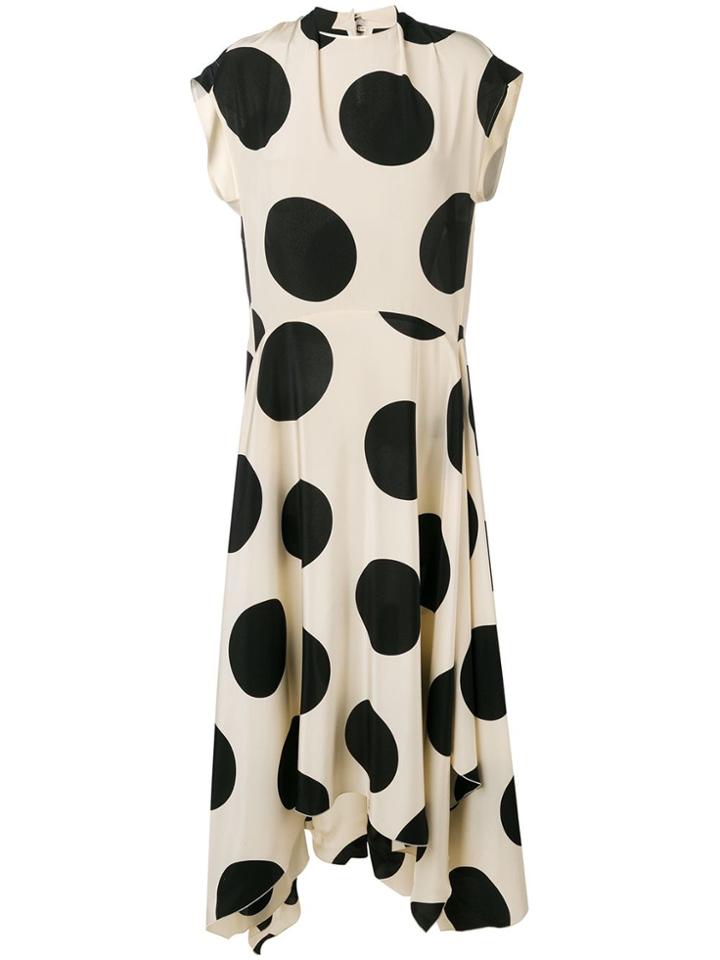Petar Petrov Asymmetric Polka Dot Dress - Neutrals