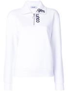 Courrèges Zipped Collar Sweatshirt - White