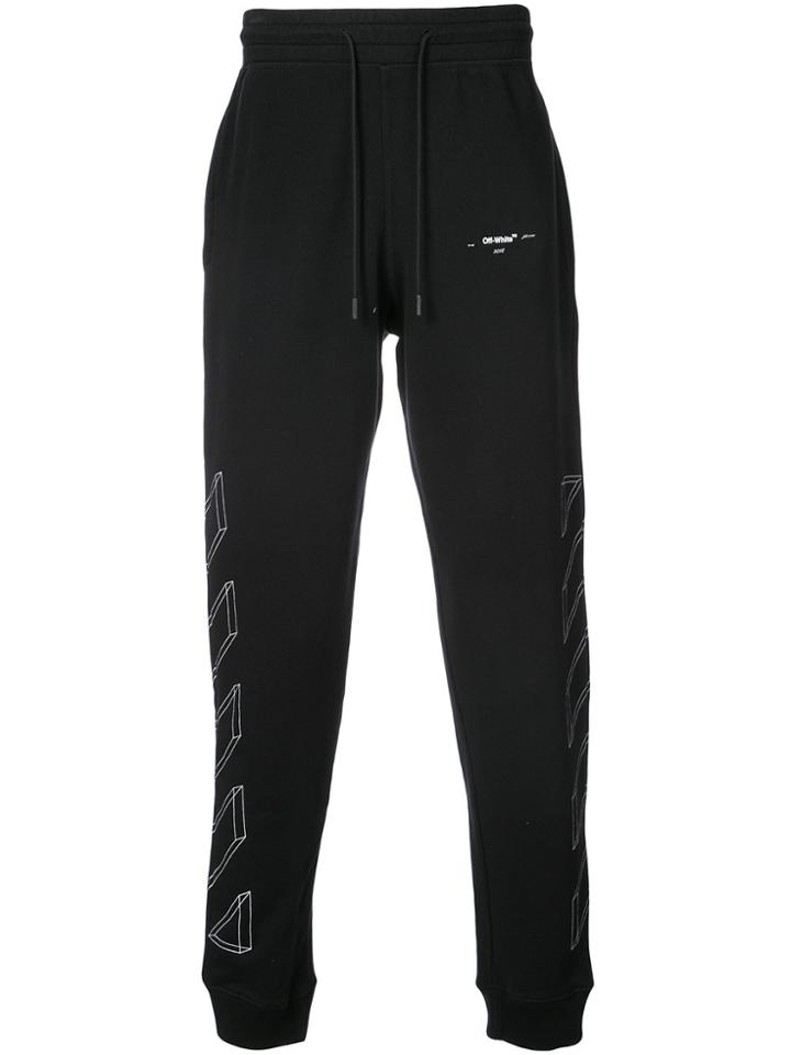 Off-white 3d Line Print Track Trousers - Black
