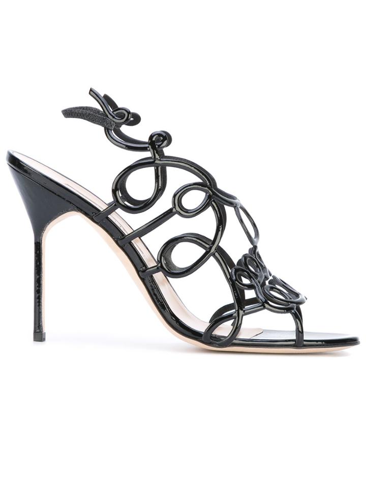 Manolo Blahnik Gori Cage Sandals - Black