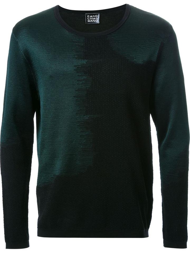 Fengchen Wang Knit Jumper, Men's, Size: Xl, Green, Cotton/viscose