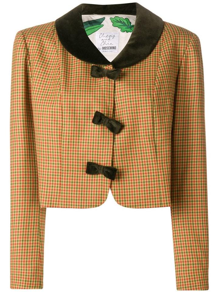 Moschino Pre-owned 2000's Checked Cropped Jacket - Yellow