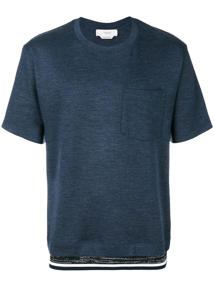 Pringle Of Scotland Striped Hem Top - Blue