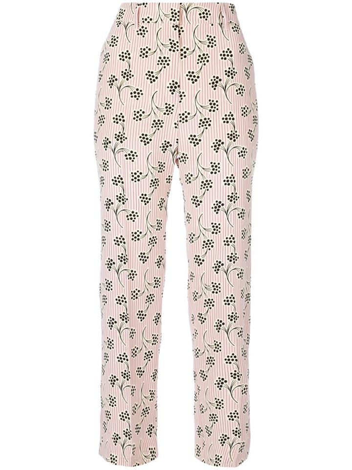 Prada Floral Print Trousers - Pink