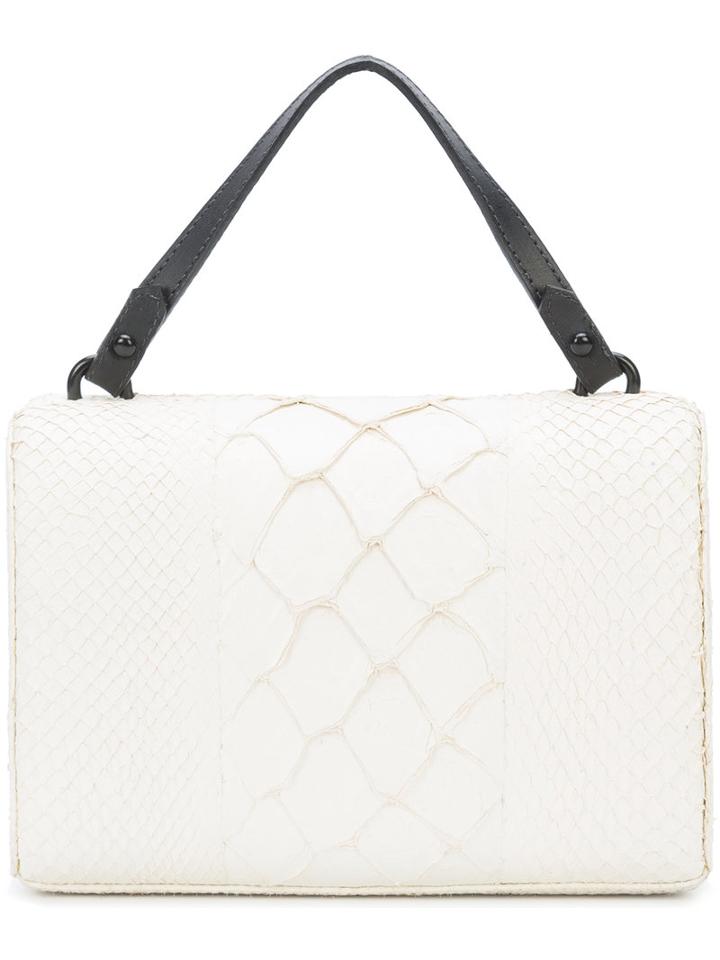Osklen - Igarape Clutch Bag - Women - Suede/salmon Skin/pirarucu Skin - One Size, White, Suede/salmon Skin/pirarucu Skin