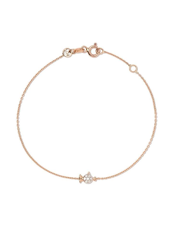 Kismet By Milka 14kt Rose Gold Fish Diamond Charm Bracelet