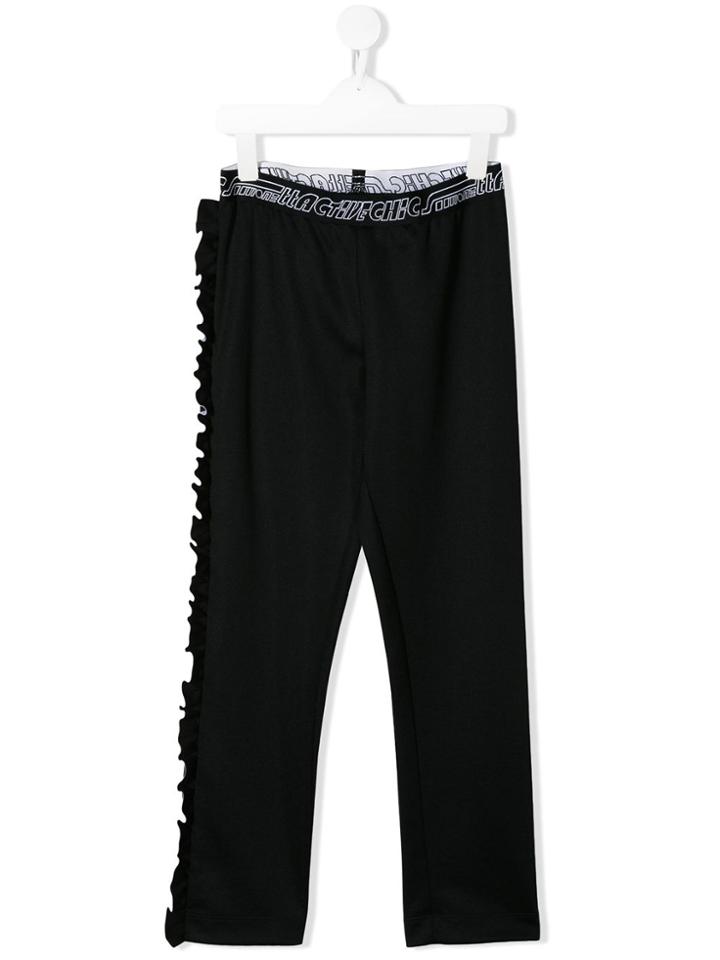 Simonetta Ruffle Trim Casual Trousers - Black