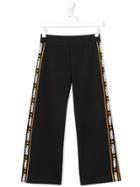 Fendi Kids Logo Stripe Trousers - Black