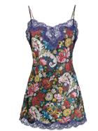 Marques'almeida Floral Printed Slip Dress With Lace Trim - Multicolour