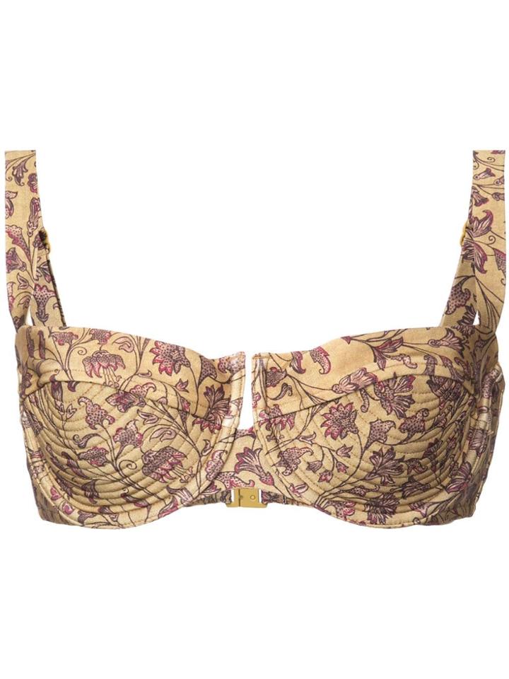 Zimmermann Floral Print Bra - Brown