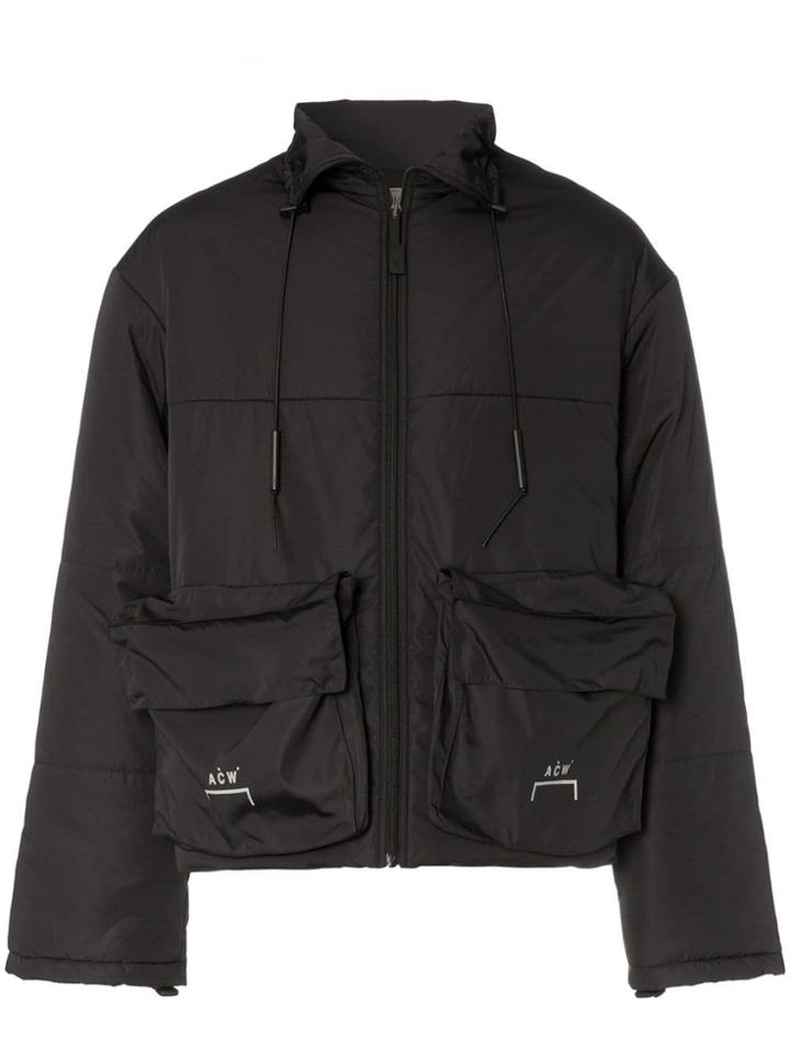 A-cold-wall* Logo Print Padded Coat - Black
