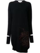 Stella Mccartney Embroidered Sweater Dress, Women's, Size: 36, Black, Virgin Wool
