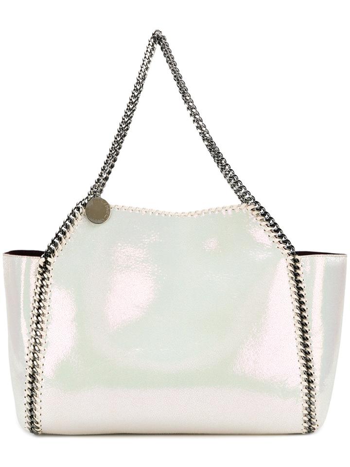 Stella Mccartney Iridescent Falabella Shopping Bag - White
