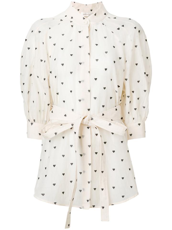 Zimmermann Heart Print Blouse - Nude & Neutrals