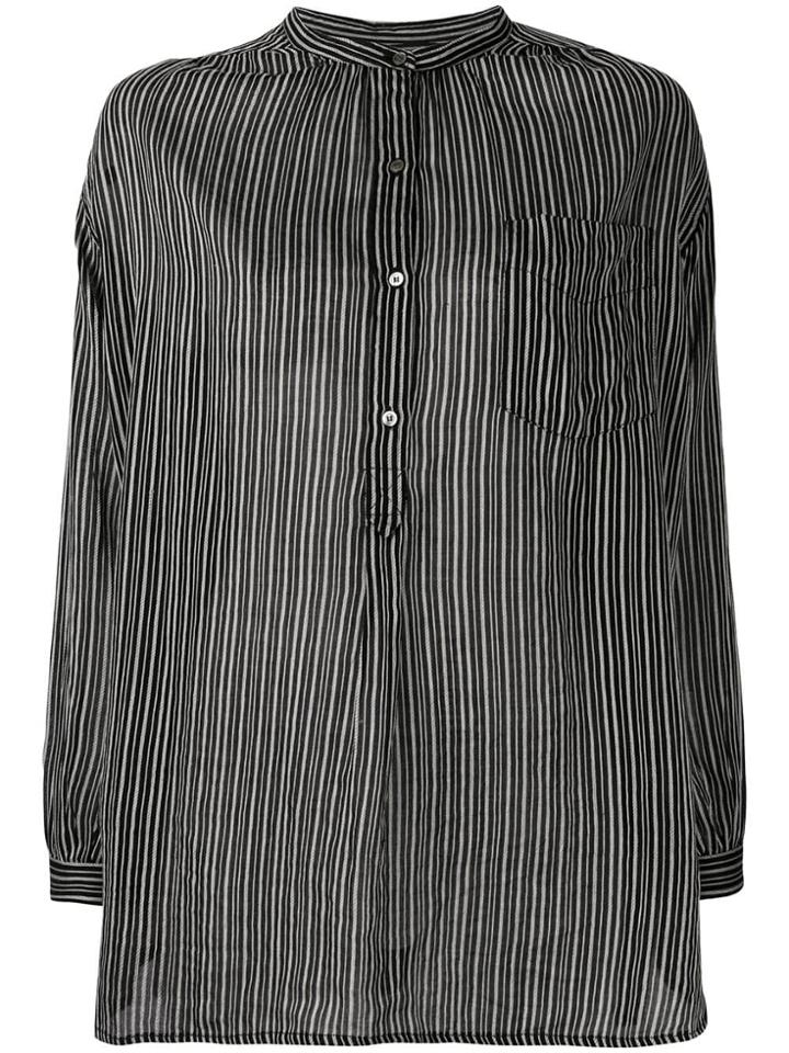 Isabel Marant Étoile Striped Collarless Shirt - Black