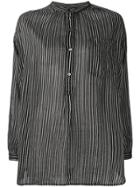 Isabel Marant Étoile Striped Collarless Shirt - Black