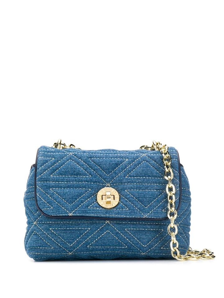 Emporio Armani Classic Quilt Denim Crossbody - Blue