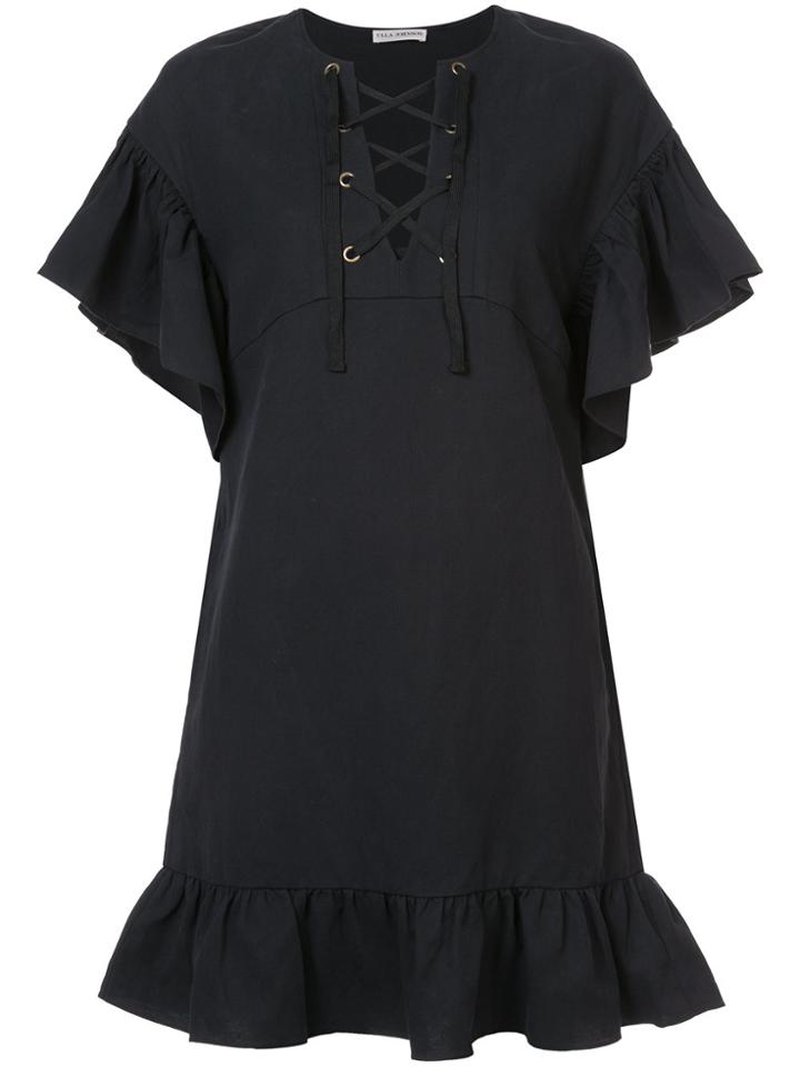 Ulla Johnson Flared Lace-up Dress - Black