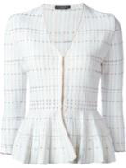 Alexander Mcqueen Peplum Cardigan, Women's, Size: Xs, White, Viscose/polyester/cotton/polyamide