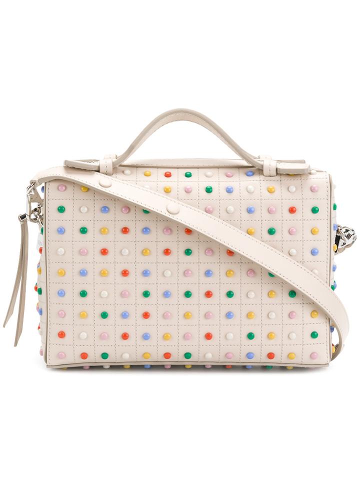Tod's Mini Gommino Studded Crossbody Bag - White