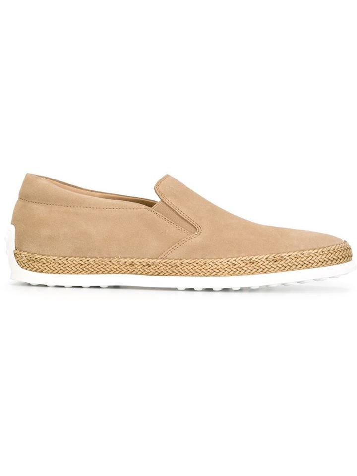 Tod's Braided Raffia Detail Loafers