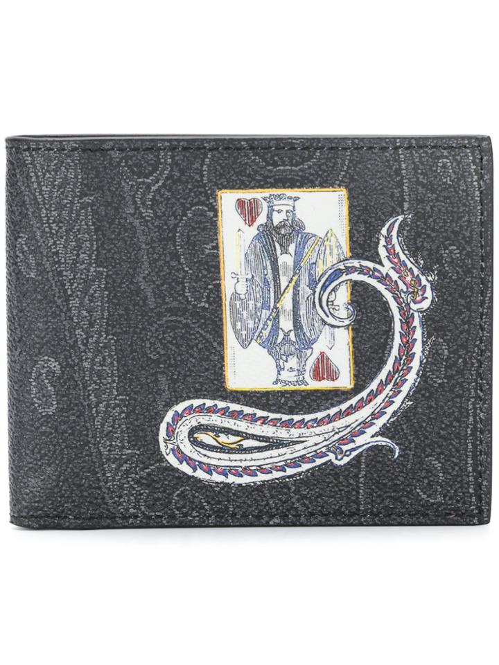 Etro King Of Hearts Wallet - Black