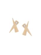 Daou 18kt Yellow Gold Kiss Diamond Earrings