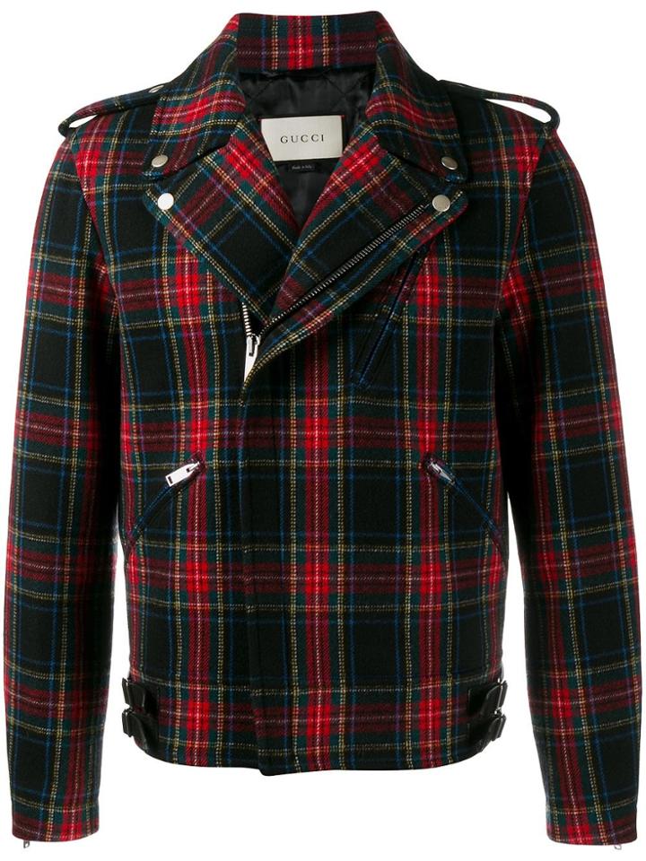 Gucci Plaid Biker Jacket - Red