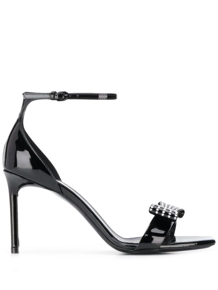 Saint Laurent Studded Bow 80 Sandals - Black