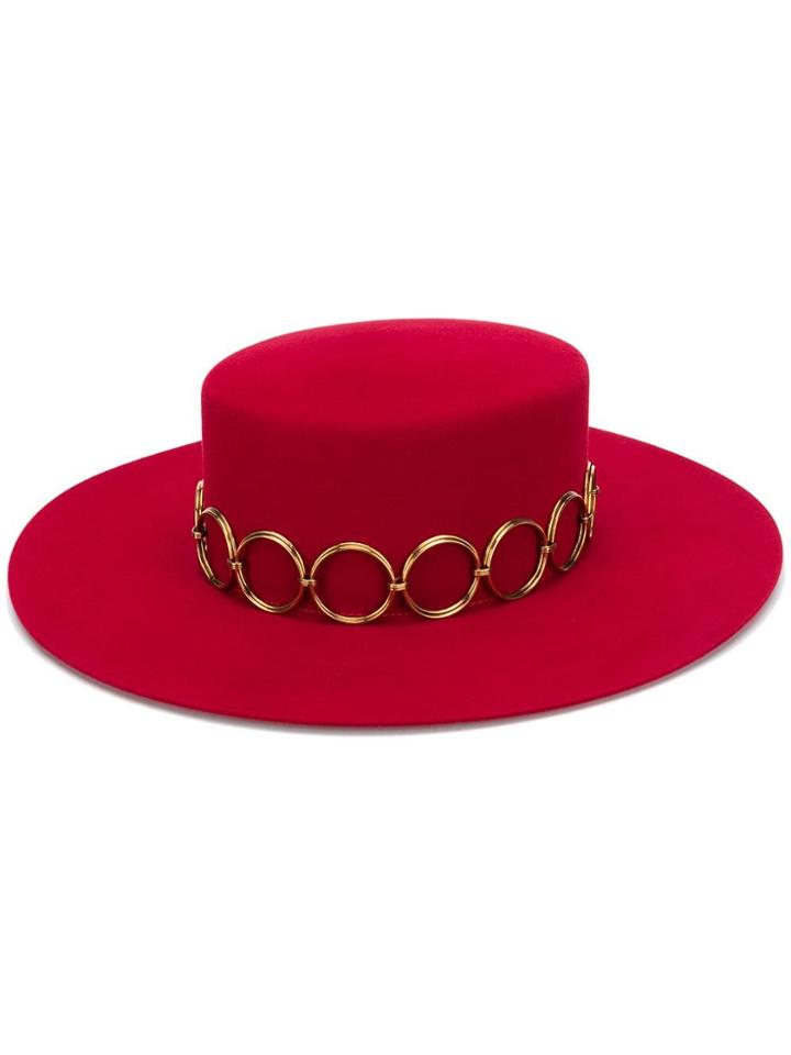 Saint Laurent Andalusian Felt Hat - Red