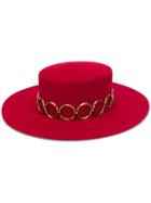 Saint Laurent Andalusian Felt Hat - Red