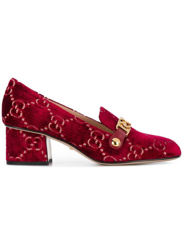 Gucci Sylvie Gg Mid-heel Pumps - Red