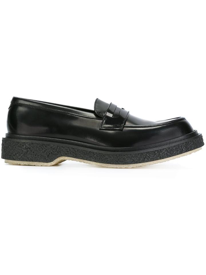 Adieu Paris Chunky Sole Penny Loafers - Black
