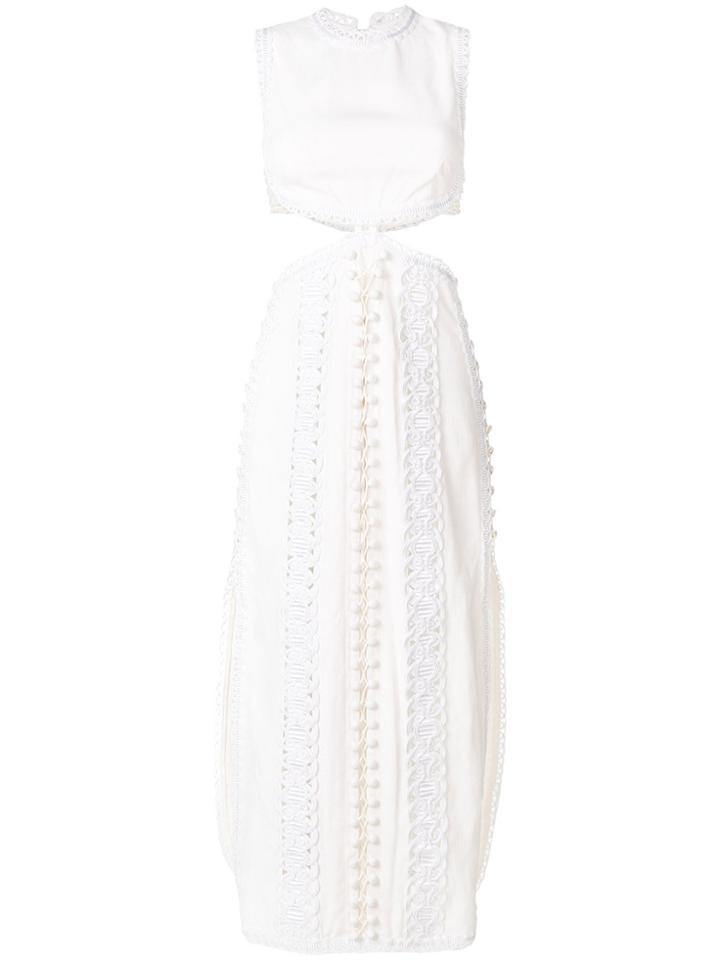 Zimmermann Flared Cord Dress - White