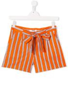 Msgm Kids Teen Striped Shorts - Orange