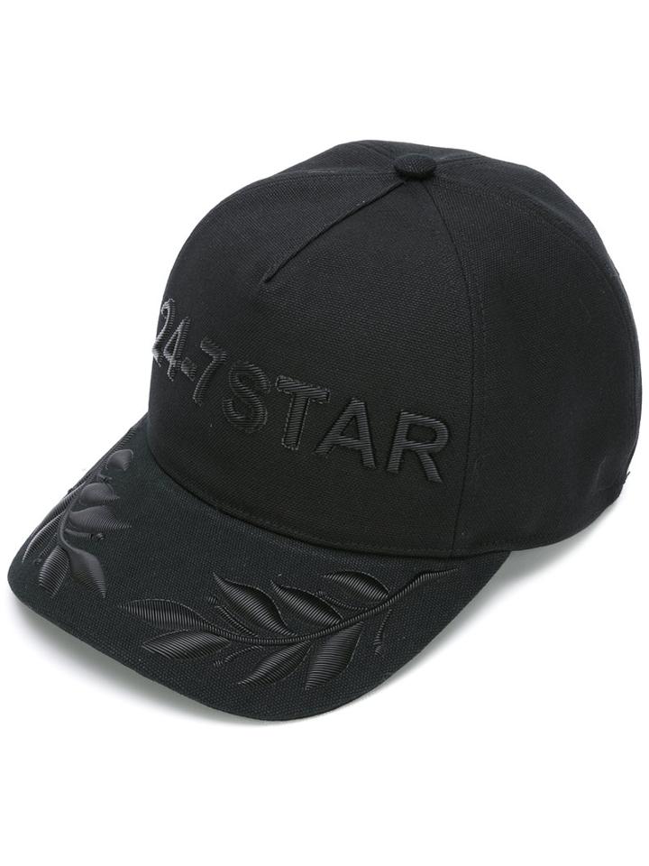 Dsquared2 24-7 Star Baseball Cap, Men's, Size: Small, Black, Cotton/polyurethane
