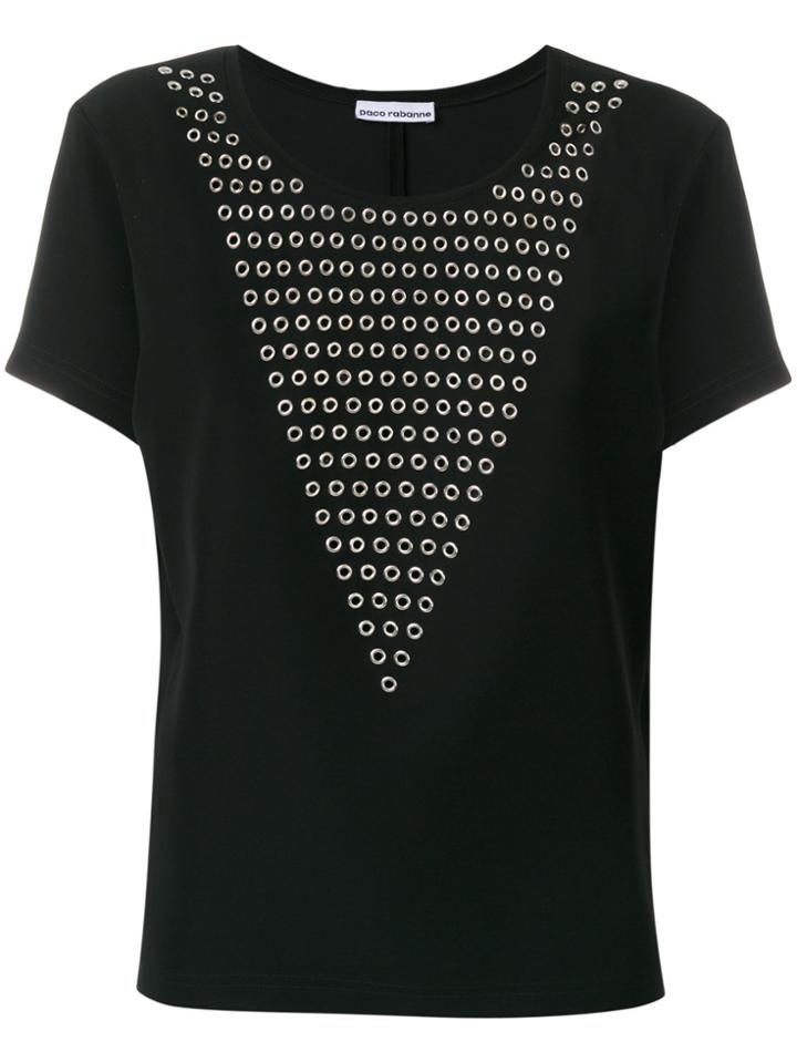 Paco Rabanne Eyelet Panel T-shirt - Black