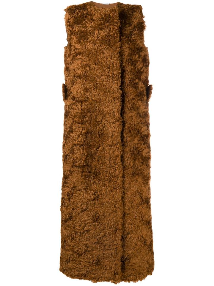 Jil Sander Long Vest-style Coat - Brown