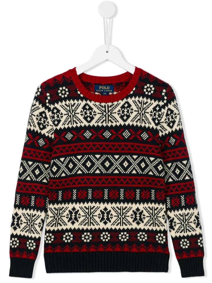 Ralph Lauren Kids Crew Neck Intarsia Jumper, Boy's, Size: 8 Yrs