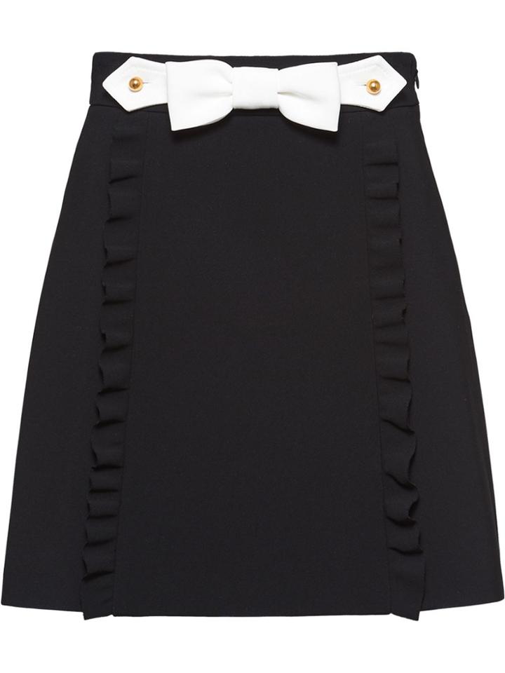Miu Miu Faille Cady Skirt With Bows - Black