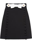 Miu Miu Faille Cady Skirt With Bows - Black