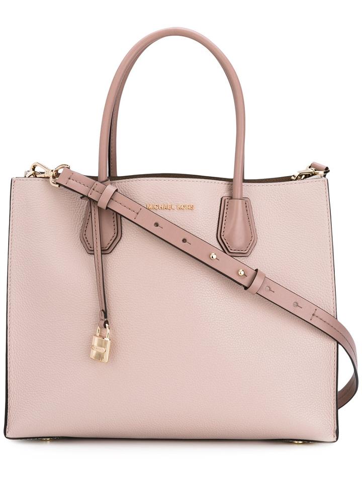 Michael Michael Kors - Locker Applique Tote Bag - Women - Leather - One Size, Pink/purple, Leather