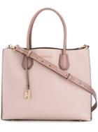 Michael Michael Kors - Locker Applique Tote Bag - Women - Leather - One Size, Pink/purple, Leather