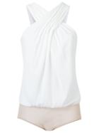Egrey Wrap Bodysuit, Women's, Size: 38, White, Polyester