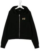 Dsquared2 Kids Sequin Embroidered Logo Hoodie - Black